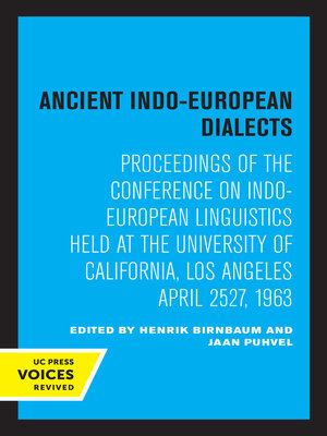 cover image of Ancient Indo-European Dialects